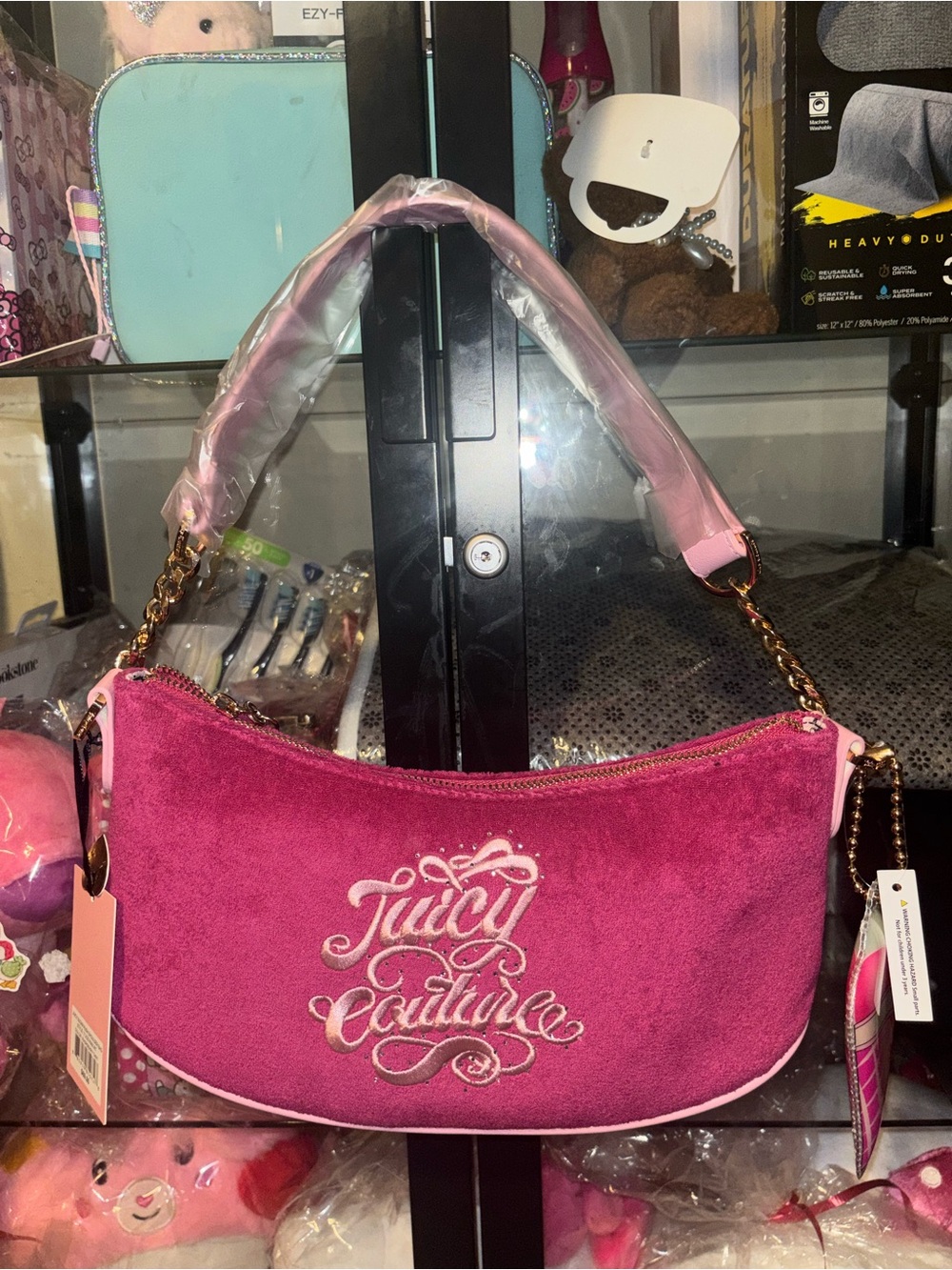 Juicy Couture Pink Suede Shoulder Bag